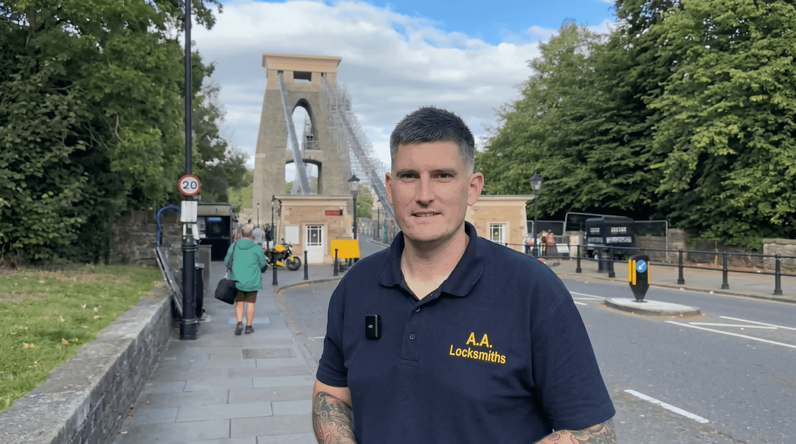 Sam, AA Lock & Key locksmith, by the Clifton Suspension Bridge in Bristol