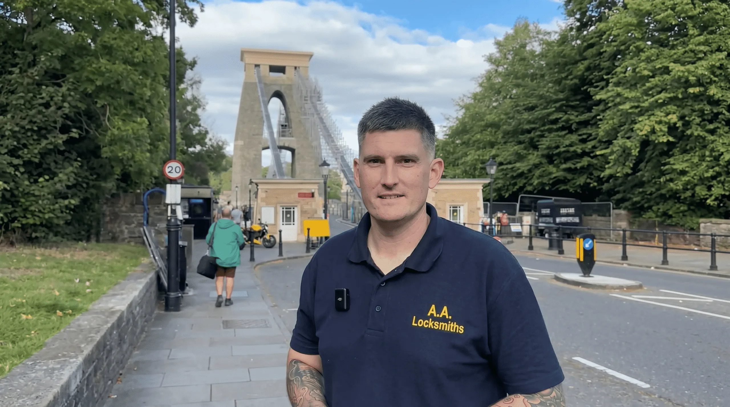 Sam, AA Lock & Key locksmith, by the Clifton Suspension Bridge in Bristol